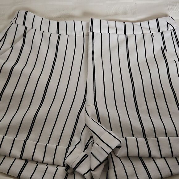 Striped Black and White Women's Shorts - Picture 16 of 16